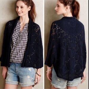 Anthropologie Angel‎ Of The North Cardigan Xs S Crochet Scallop Festival Boho